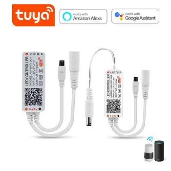 

Tuya WiFi LED Strip Controller DC5V 12V 24V Bluetooth Wireless RGB/RGBW/RGBWW+CCT Smart Life 5050 LED Strip Light RGB Controller