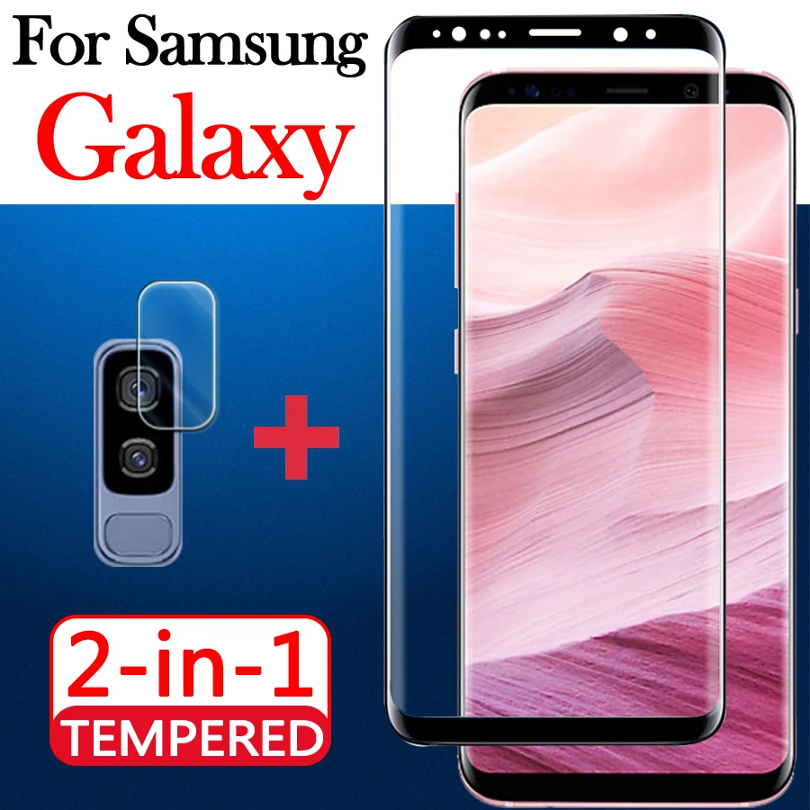 Закаленное стекло 2 в 1 для samsung galaxy S 8 9 S8Plus S9Plus plus 9Plus защитная пленка экрана с