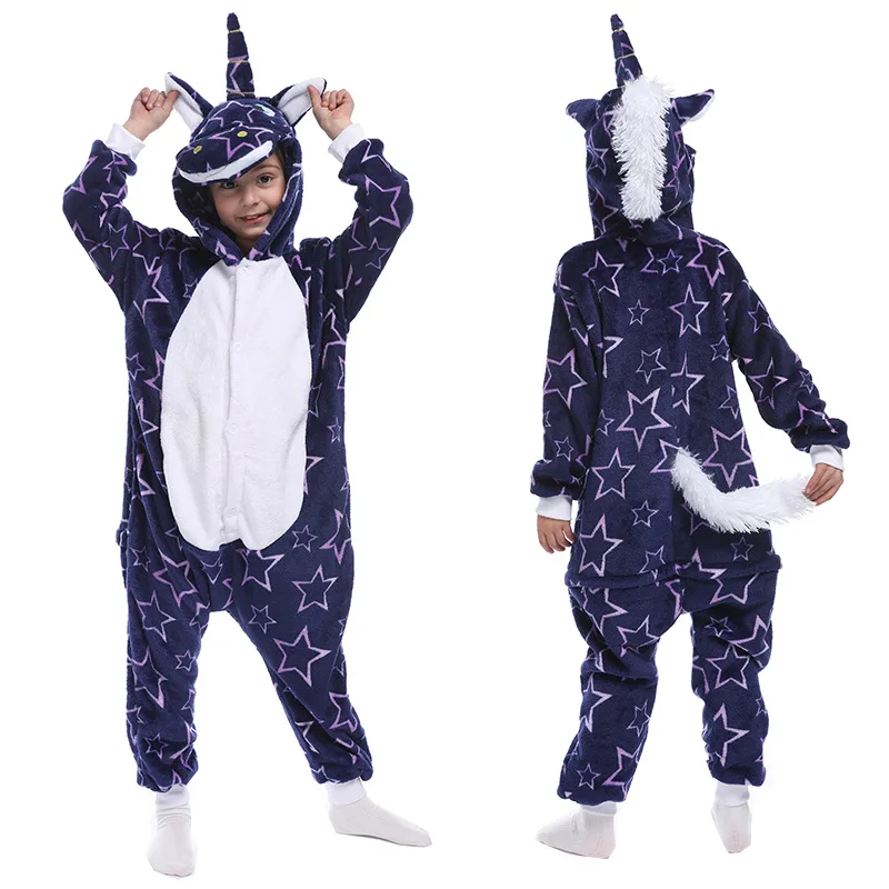 Kigurumi Unicorn Kids Pajamas Unicorn Pajamas For Children Animal Cartoon Blanket Baby Costumes Winter Boys Girls Licorne Onesie