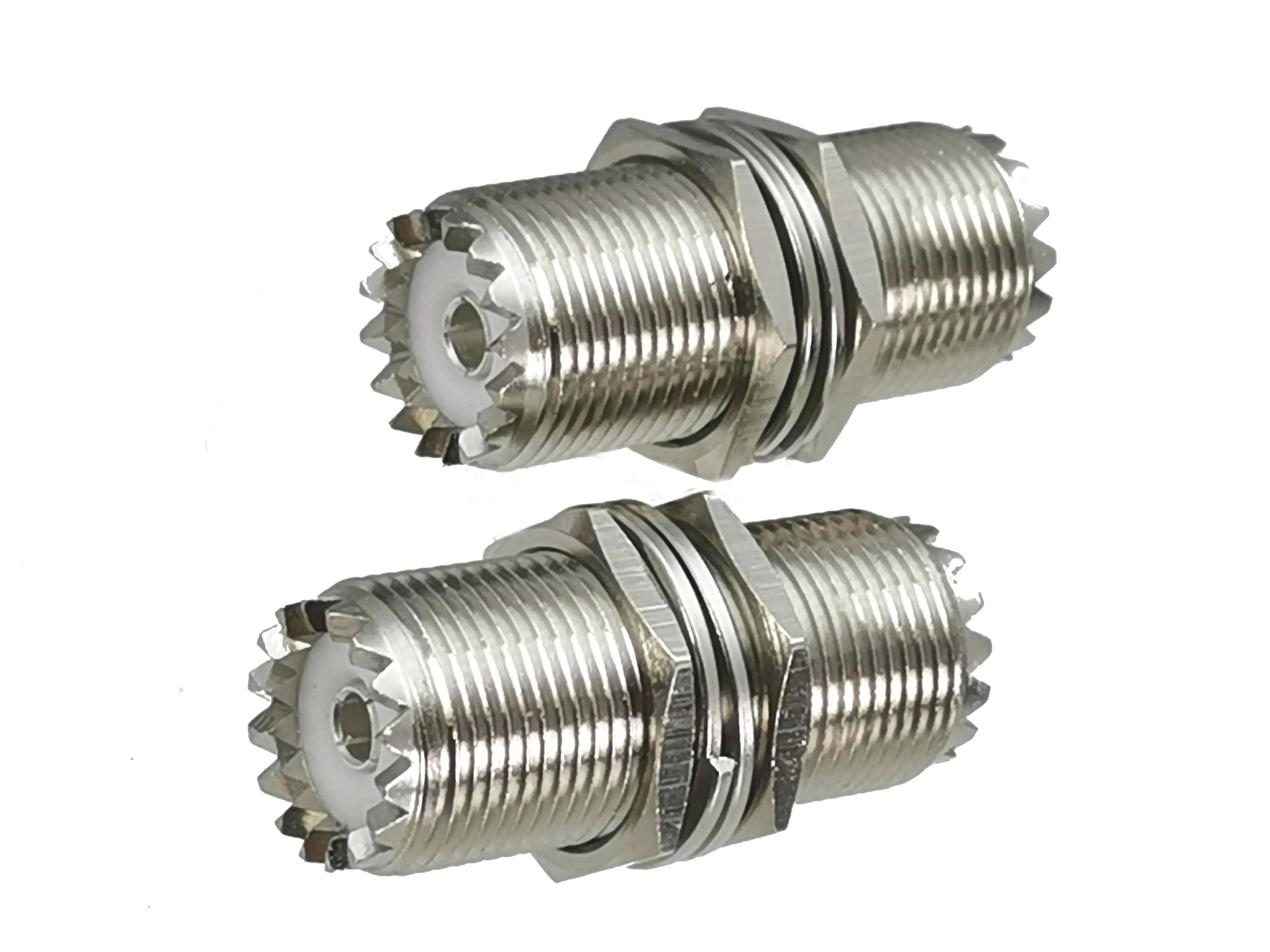 Description Picture 2 of item1pcs Connector Adapter UHF SO239 Female Jack to UHF SO239 Female Jack Nut Bulkhead RF Coaxial Converter Straight New Brass