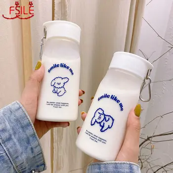

Water Cup Female Student Korean Version of The Net Red Casual Cup Plastic Simple Frosted Cute Cartoon High Value Portable Belt