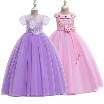 

Flower Girl Dresses Lace White Ivory Girls Bridesmaid Gowns Party Wedding Prom Pageant First Communion Dresses Children Frocks