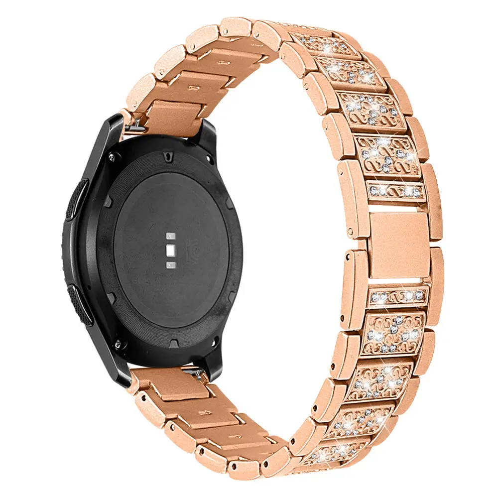 Rose Gold Huawei Watch GT ремешок из нержавеющей стали для samsung Galaxy Watch 46 мм 42 мм активный ремешок для часов Bling Замена ремешки для часов - Цвет ремешка: Rose Gold