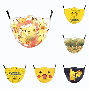 

Pikachu 3D Printed Adult Mask PM2.5 Chip Protection Dustproof, Washable and Adjustable Breathable Polyester Facial Cover