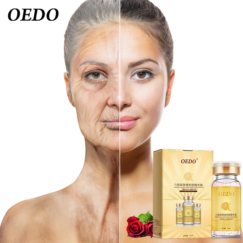 

Rose Hexapeptide Whitening Face Serum Anti Aging Moisturizing Face Essence Anti Wrinkle Brighten Skin Repair Firming Skin Care