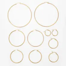 20pcs/lot Stainless Steel Earrings Gold Plated Big Hoops For Women Girls DIY Jewelry Earring Making Findings Gifts New