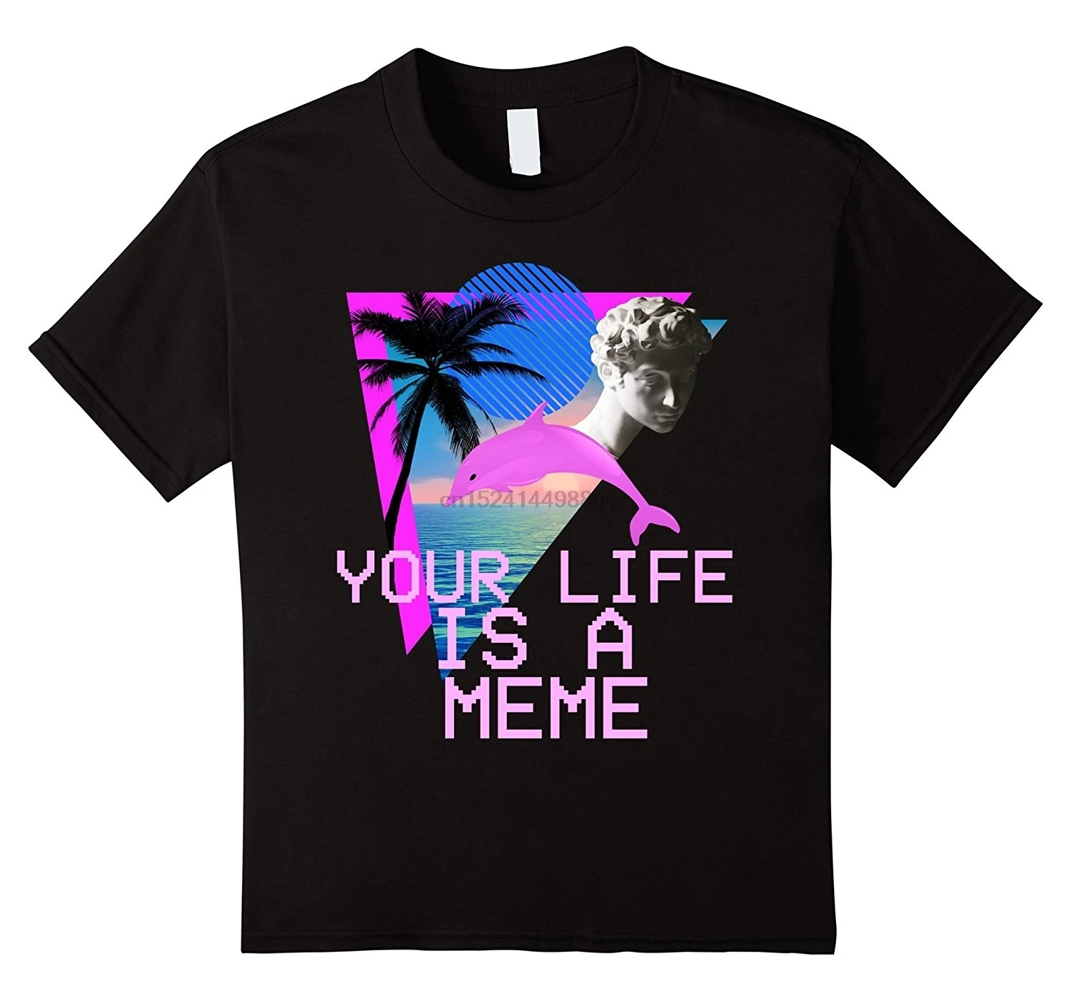 Эстетика vaporwave Your Life Is A Meme Tee |