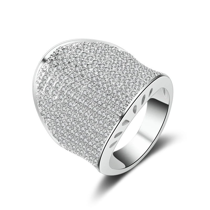 YaYI Fine Jewelry 300+pcs White Gemstones Zircon silver ring wedding rings silver rings Engagement Wedding Party Gifts