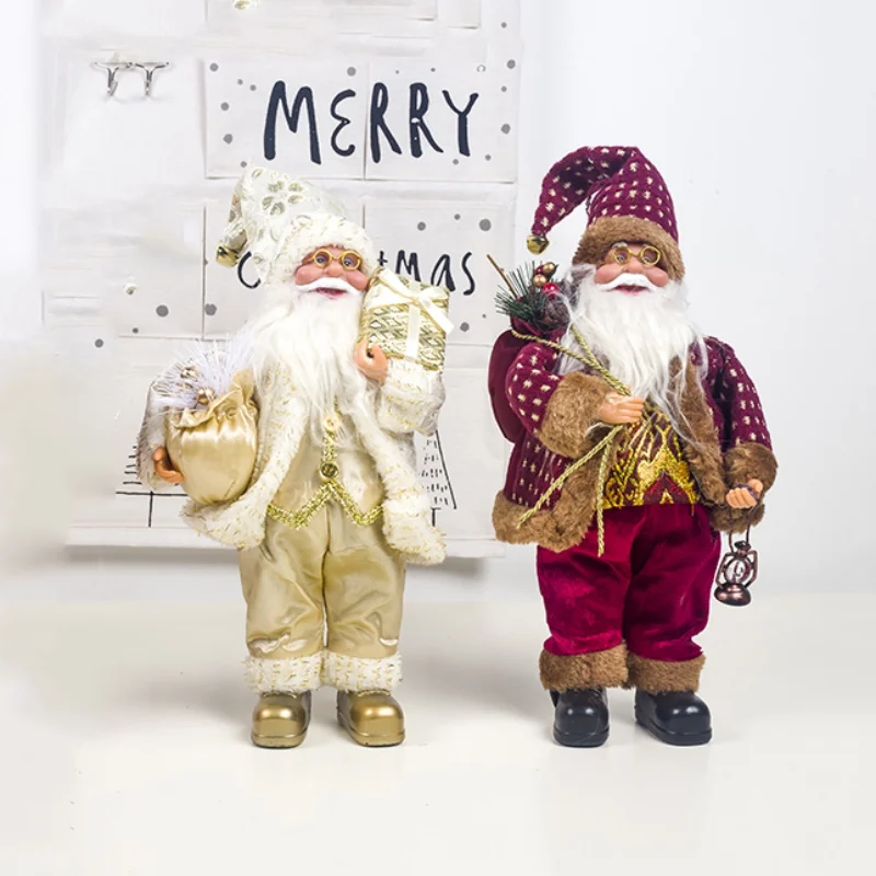 

Christmas Ornament Santa Claus Doll Holiday Figurine Collection Gift Table Christmas Decoration For home