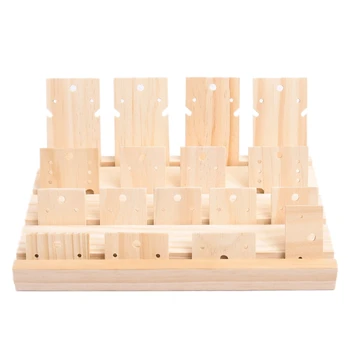 

Wood Earrings Jewelry Display Props Card 3 Slot Plate Jewelry Display Earrings Shelf Storage Jewelry Rack L
