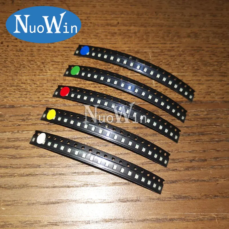 100pcs 0402 0603 0805 1206 1210 3528 5050 5730 SMD LED Red Yellow Green White Blue Orange Light Emitting Diode Clear Set | Электронные