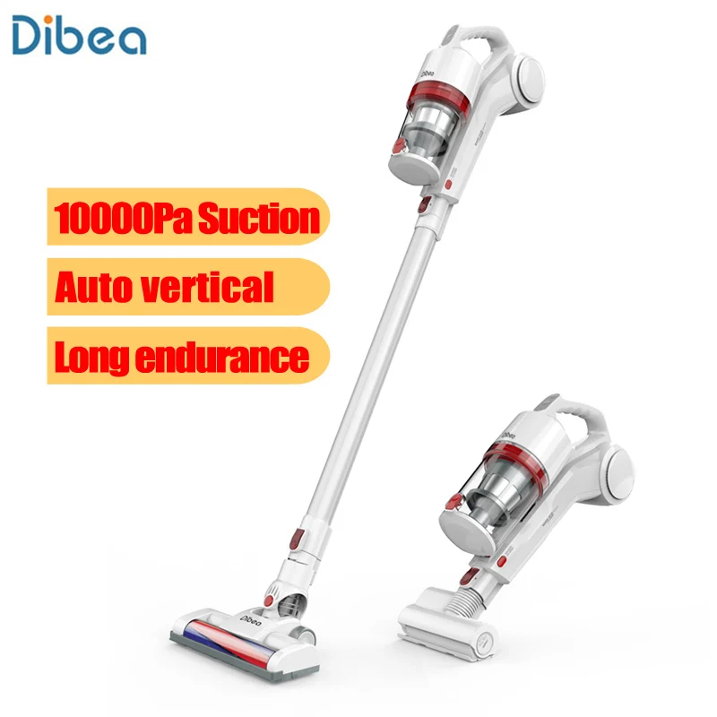Dibea DW200 2 в 1 ручной и вертикальный беспроводной пылесос 0.5L10000Pa мощный всасывающий