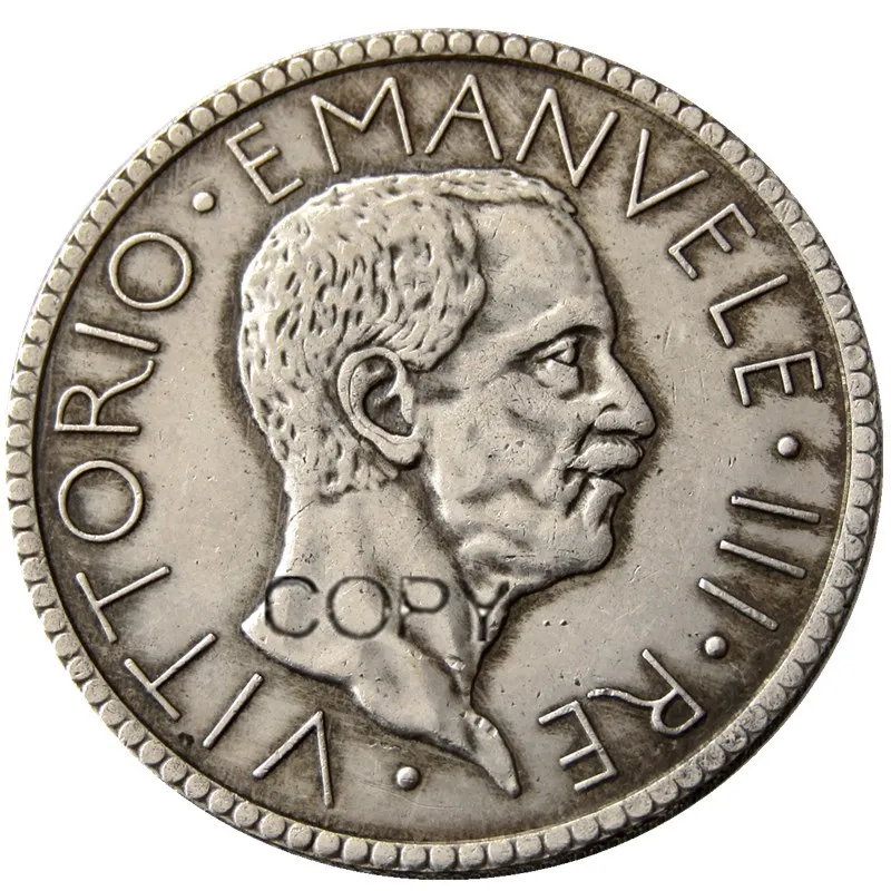 Италия 20 Lire 1928 R посеребренные копии монет