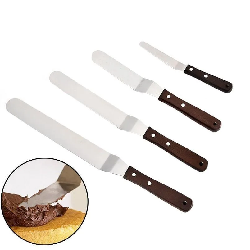 4/6/8/10 inch Stainless Steel Cake Spatula Butter Cream Icing Frosting Knife Smoother Kitchen Pastry Cake Decoration Tools