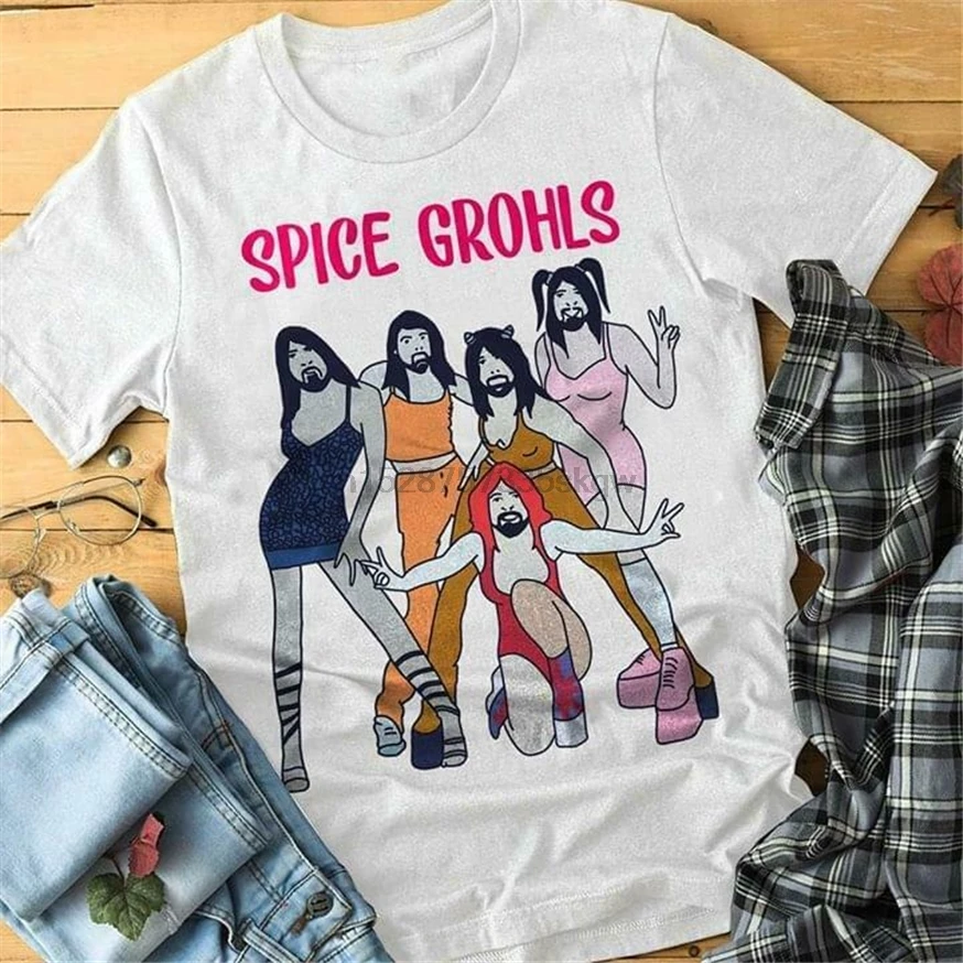 Spice Grohls T Shirt White Cotton Men S-3Xl Us Supplier Short Sleeve Tee | Мужская одежда