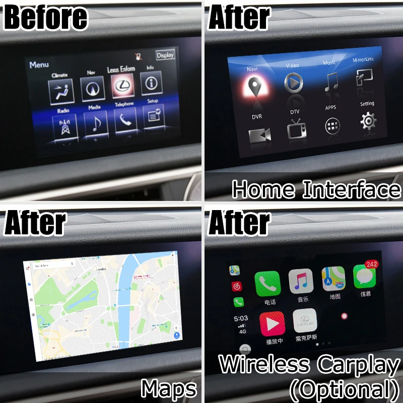 Андроид/carplay навигации коробка для Lexus RCF RC300h RC200t RC300 2013- видео интерфейс 7/10,25 ручка сенсорное управление lsailt