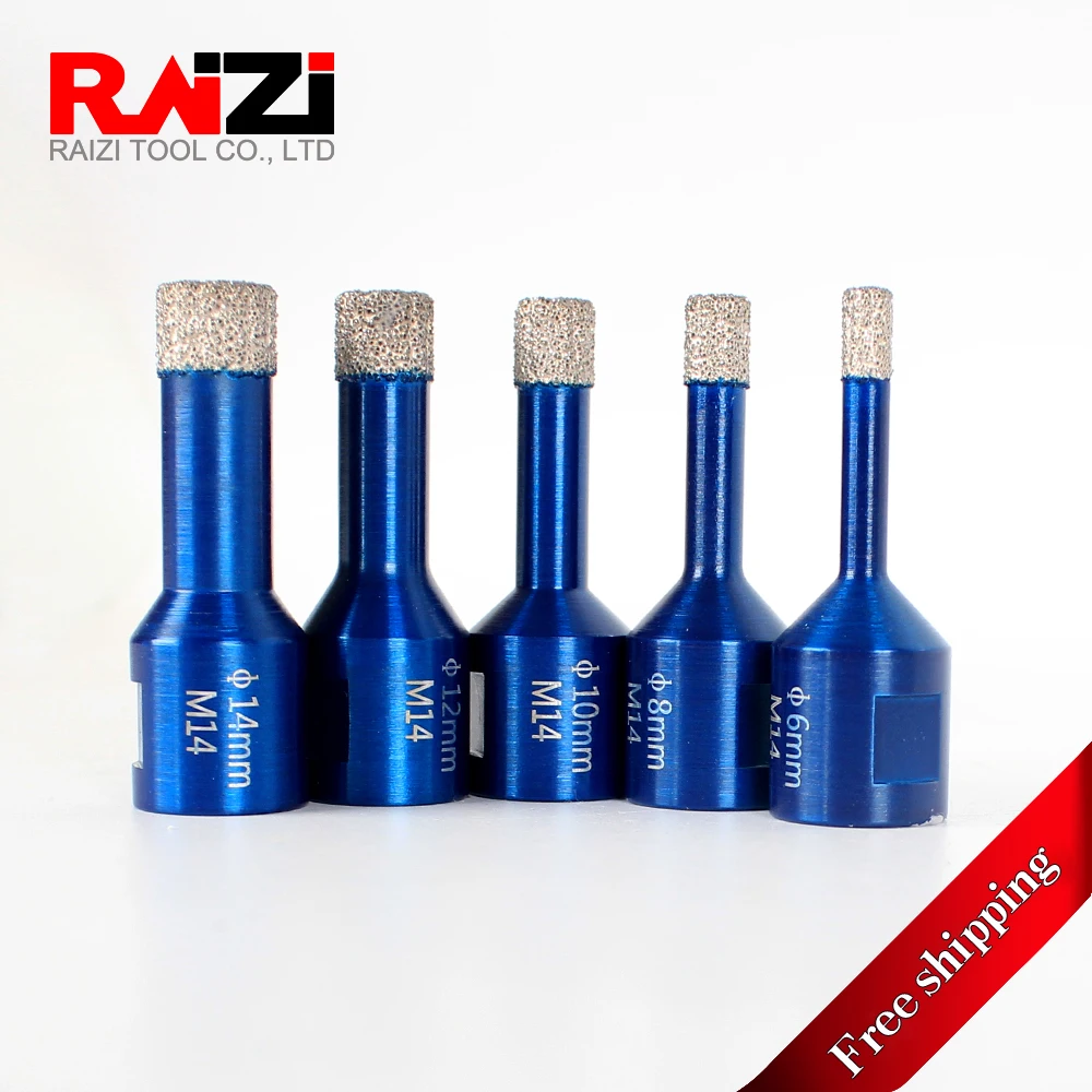 Raizi 1 шт. Вакуумные Паяные Алмазные коронки для плитки Гранит камень 6-14 мм Алмазное покрытие отверстие пилы инструменты
