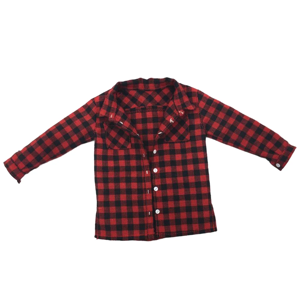 1/6 Scale Red Male Plaid Shirt Jacket Men Clothing for 12inch Action Figures Doll