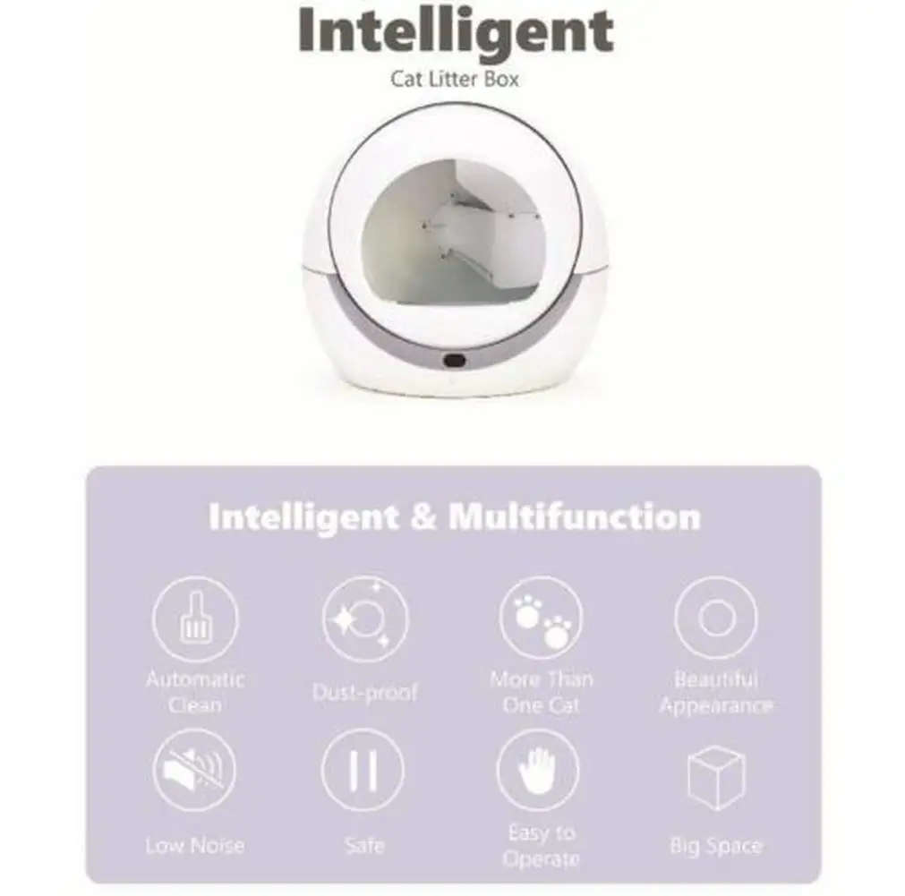 Automatic Self Cleaning Cat Litter Box Cat Sandbox Closed Tray Toilet Rotary Training Detachable Bedpan Smart Cat Litter Box
