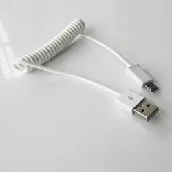 Универсальный USB 2,0 кабель для зарядки данных провод шнур черный/белый ABS Весна расширение twist line для V8 устройства сотовых телефонов