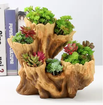 

OUTDOOR GARDEN RESIN TREE ROOT PLATTER FLOWER POT ORNAMENT SUCCULENT VASE ACCESSORIES HOME LIVINGROOM FIGURINE DECORATION CRAFTS