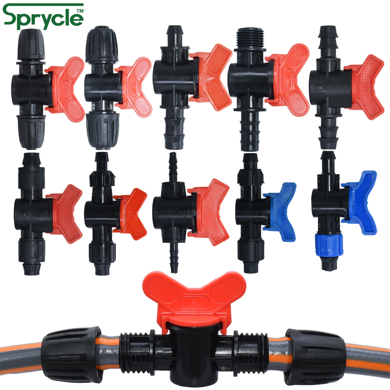 

Garden Barbed WaterStop Connectors 4/7mm 8/11mm Hose Drip Irrigation Mini Valve 1/2" 3/4" Male Thread To 16mm Pipe Water Switch