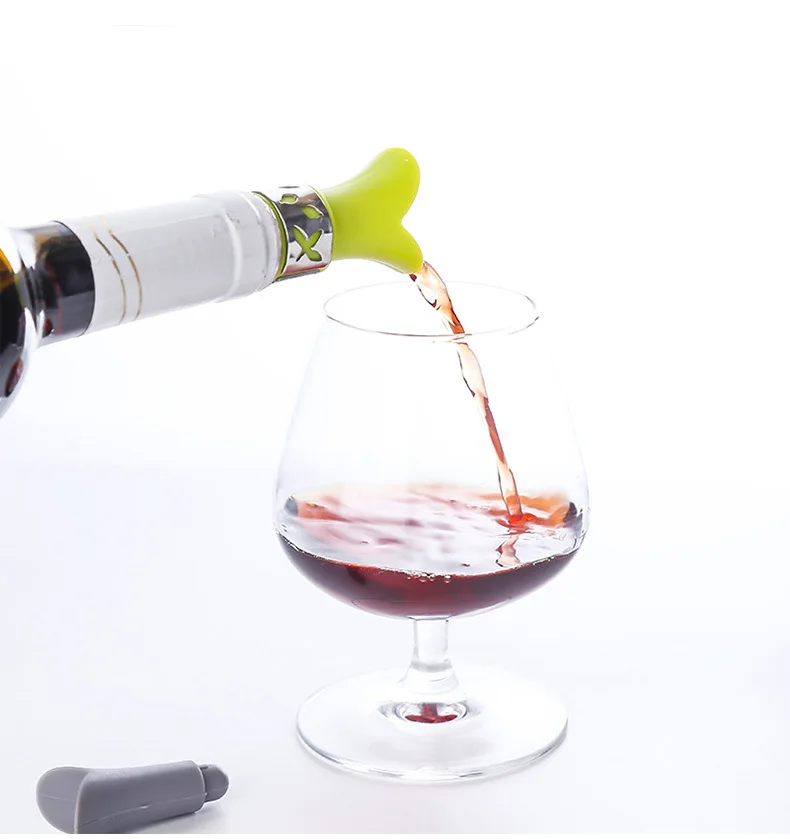Лилия вино Pourer выливает бутылки Натуральная пробка вилка барная посуда бар кухонные инструменты силиконовые красочные цветы зеленый розовый фиолетовый черный белый