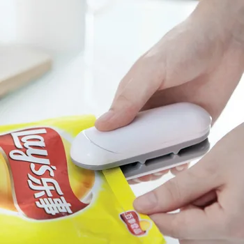 

Portable Bag Clips Handheld Mini Electric Heat Sealing Machine Impulse Sealer Seal Packing Plastic Bag Clip Work With Battery