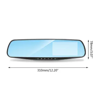 

4.3\" 1080P Dual Lens Rear View Camera + Car DVR Mirror Dash Cam Recorder Kits K1KE