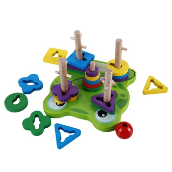 

Baby Math Toys Geometric Wooden Column Blocks Shape Sorter Cognitive Match Games Learning Educational Toys For Children Kids