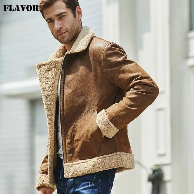 New Men s Real Leather Jacket Faux Fur Collar Genuine Leather Jacket New Men's Real Leather Jacket Faux Fur Collar Genuine Leather Jacket