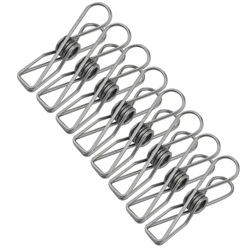 

80pcs Stainless Steel Clothes Pins, Utility Clips Hooks Clothesline Clip 2.2inch for Outdoor Indoor Drying Home Laundry Office C