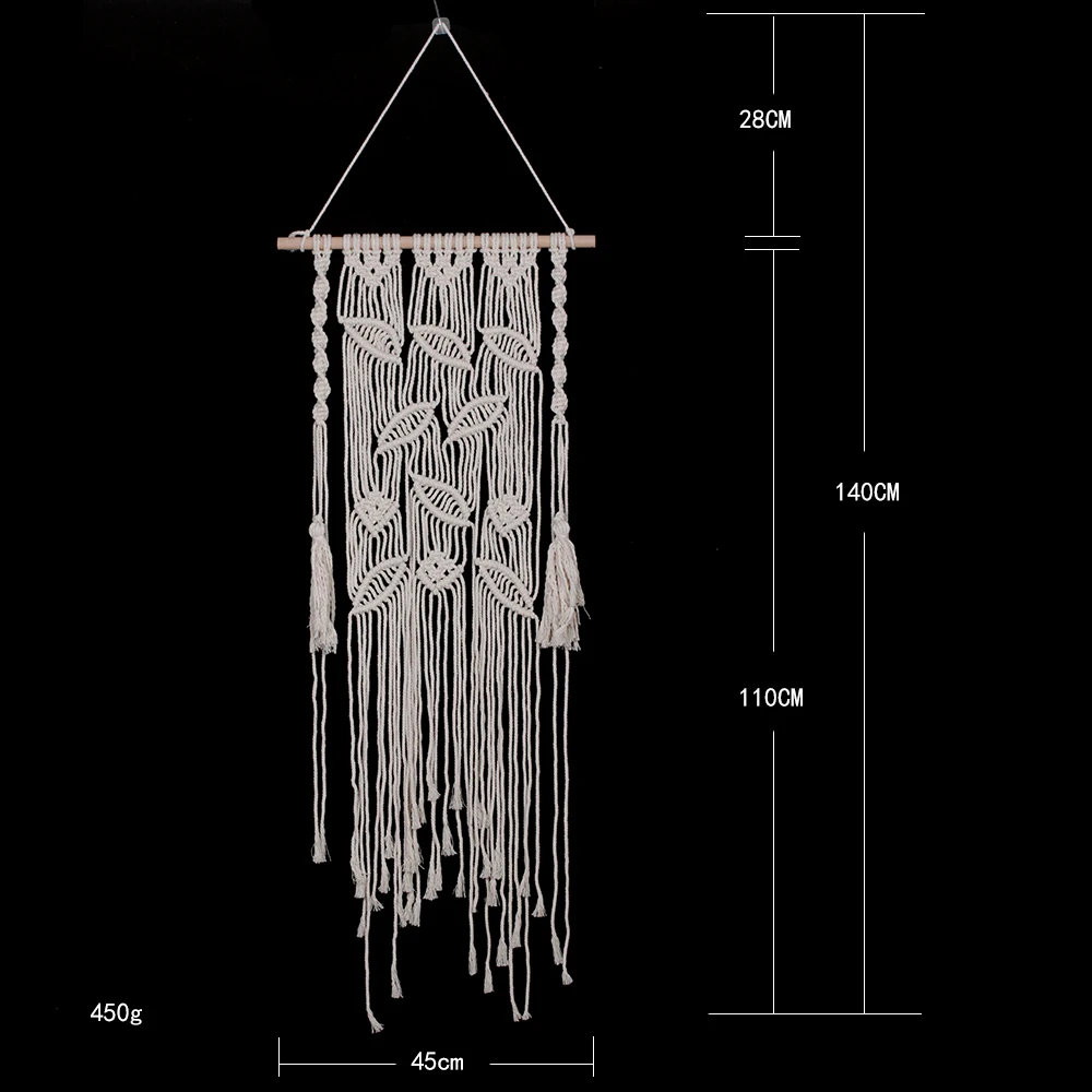 Богемный стиль тканые стены искусства гобелен из макраме Ретро ручной работы кисточки настенный Бохо Свадьба гостиная домашний Декор подарок - Цвет: MS7208