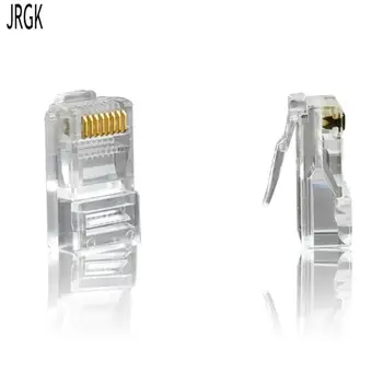 

JRGK 50/100 Cat5 Cat6 Connector RJ45 Connector ez RJ45 Cat6 Network Cable Plug Unshielded 8 Pin Modular UTP Terminals Have Hole