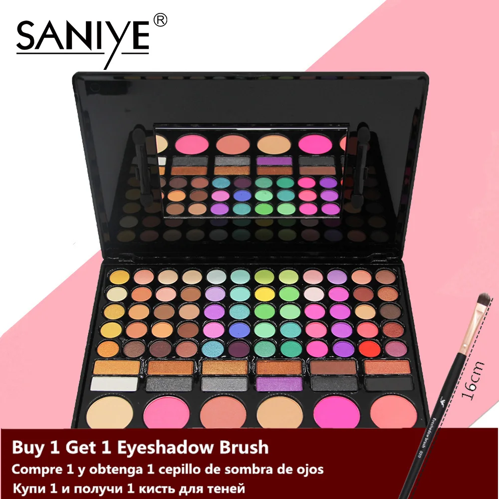 SANIYE Professional 78 Color Eye Shadow Makeup Palette Eyebrow Blusher Highlight Combination Cosmetics 78P01 SANIYE Professional 78 Color Eye Shadow Makeup Palette Eyebrow Blusher Highlight Combination Cosmetics 78P01