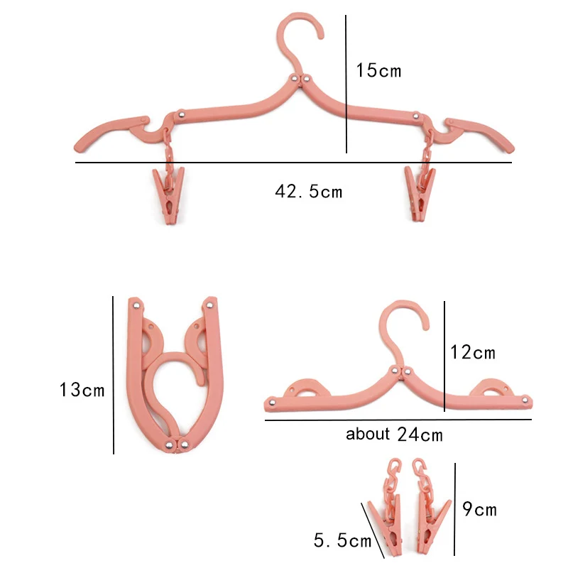 Портативные аксессуары для путешествий, экономят место, вешалка для носков, пластиковые крючки для одежды, складные прищепки, 1 шт