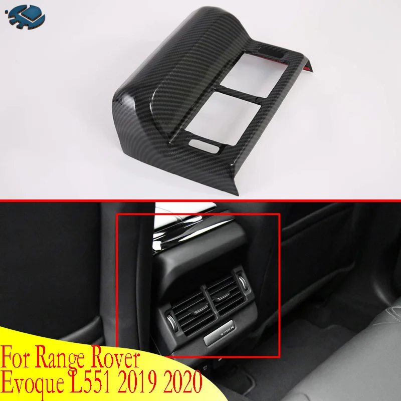 

Автомобильные аксессуары для Range Rover Evoque L551 2019 2020, подлокотник с покрытием из углеродного волокна, задняя решетка вентиляционного отверстия, отделка крышки