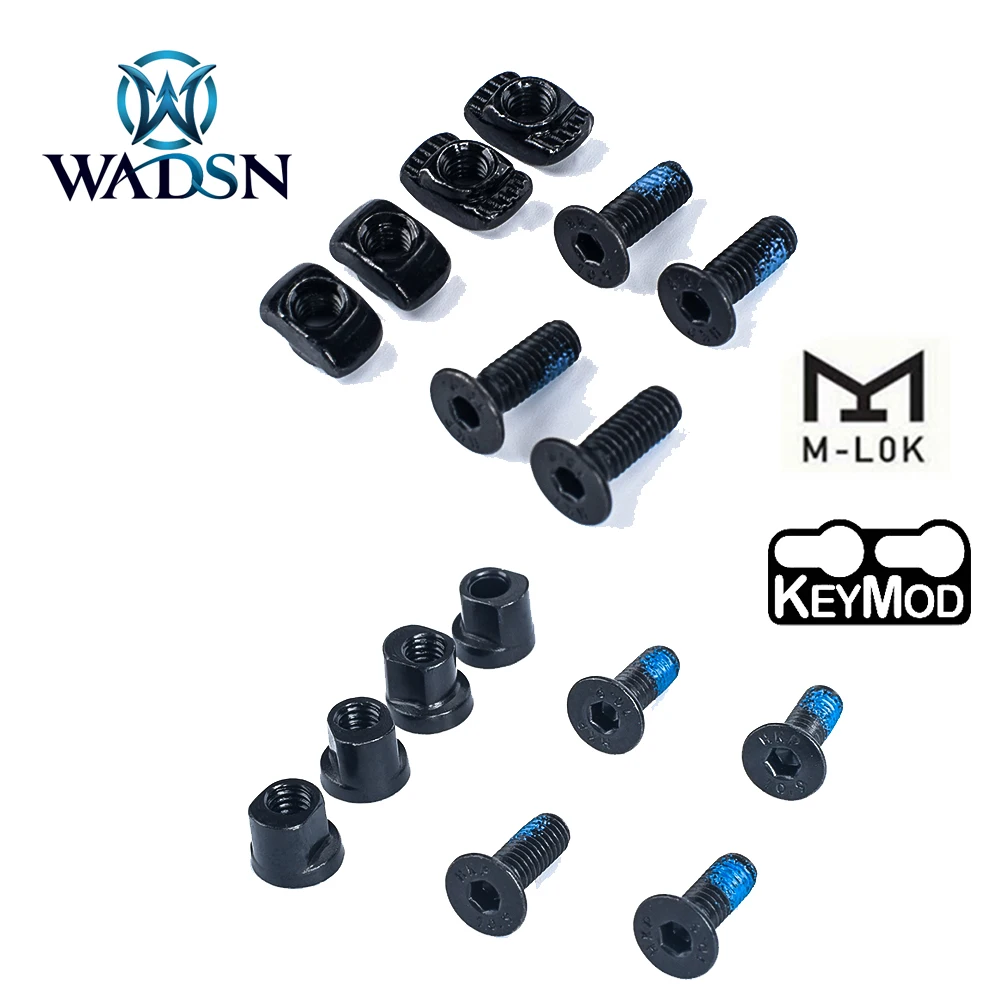 

WADSN 4 Set/Pack Tactical M-LOK & Keymod Long Screw Set Hunting M4 Handguard Rail Panel Handstop Screw Nut Gun Accessories