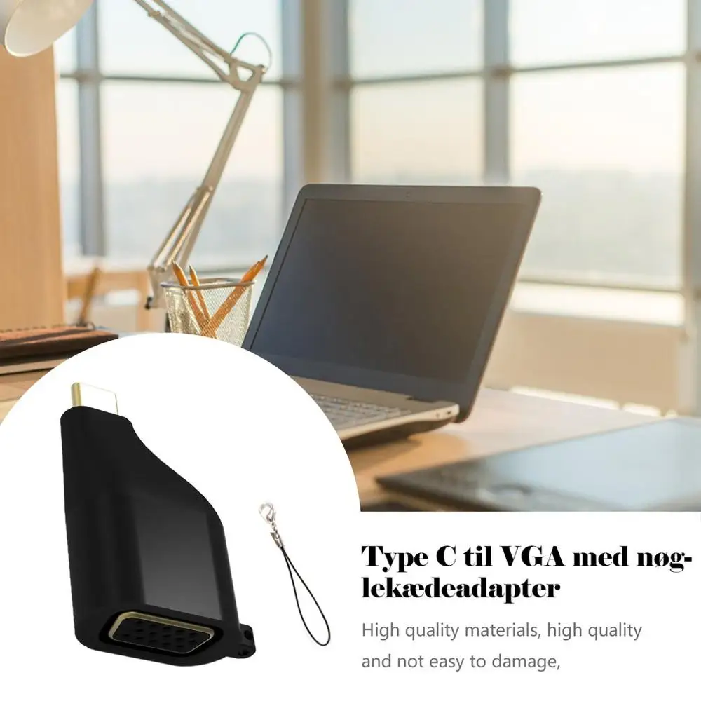 Тип C к VGA 4K 60Hz адаптер Usb C к Vga конвертер мужчин и женщин с брелок стиль черный