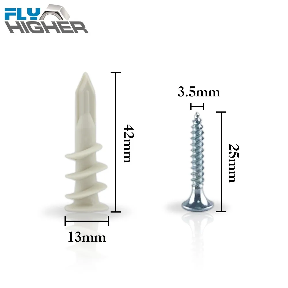 13x42 нейлон Plasterborad легко якорь/самосверлящие гипсокартон якорь/Скорость вилки 100 шт./кор