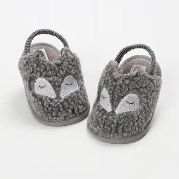 

2019 Toddler Girl Shoes Plush flip flop Shoe Newborn Baby Autumn Winter Cotton Indoor Warm Soft Sole Prewalker First walkers