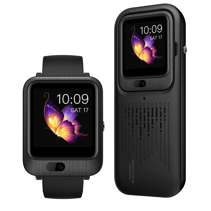black LEM11 4G Смарт часы Android 7,1 3 ГБ 32 ГБ с sim-картой 1200 мАч Внешний аккумулятор беспроводной Bluetooth динамик сменный ремешок - Цвет: black