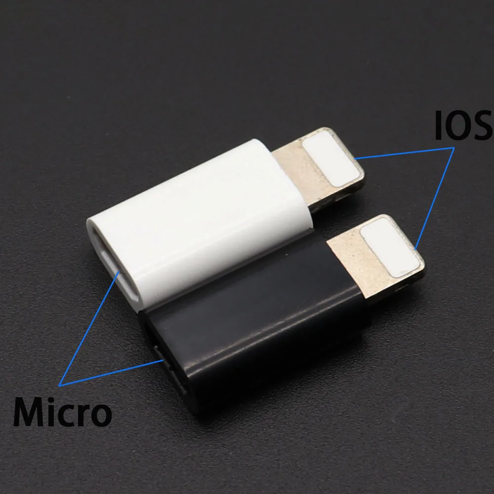 2 шт. для iPhone к Micro USB/type-C адаптер зарядного устройства женский штепсельный преобразователь, адаптер для iPhone 6 6s 7 8 Plus X 10 для iPad