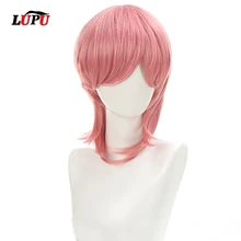 LUPU Pink Cosplay Wigs For Men Short Straight Synthetic Boy False Hair Wig with Tailing Natural Color Party Daily Heat Resistant