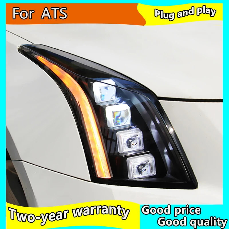 Автомобильный стиль светодиодный фары для Cadillac ATS 14-18 для ATS Головной фонарь все светодиодный DRL Объектив двойной луч H7 HID Xenon bi xenon объектив