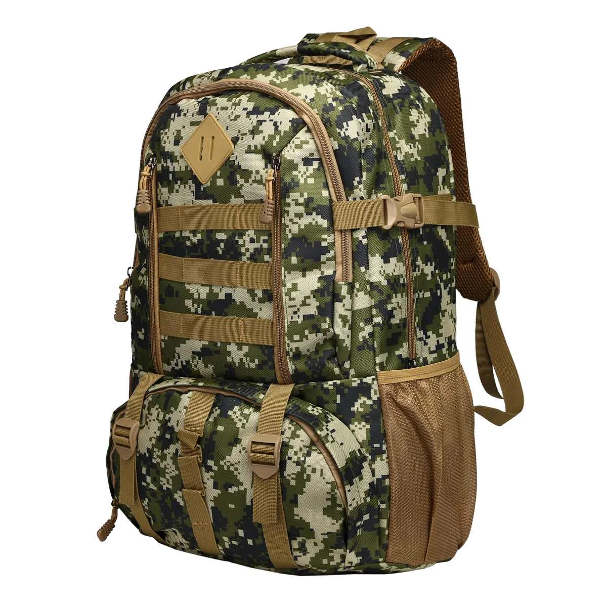 Jungle Сумка для скалолазания Molle Спорт Туризм Кемпинг плечо рюкзак путешествия альпинизм рюкзак большой 50л нейлон Открытый военный - Цвет: Jungle