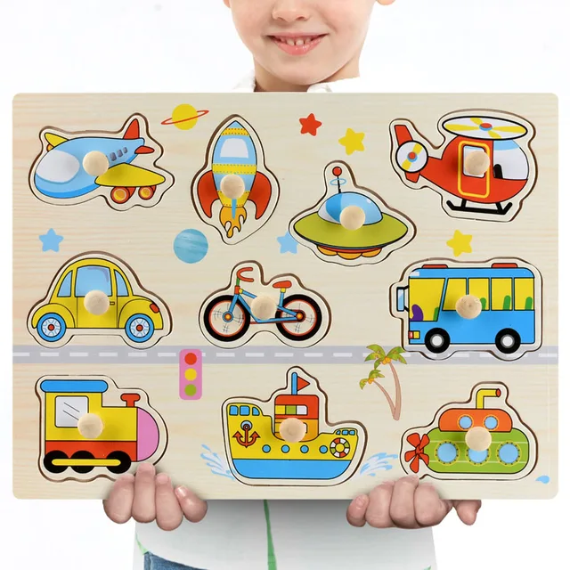 30cm Wooden Toys Jigsaw Puzzle Hand Grab For Kid Early Educational Toys Alphabet And Digit 3D Puzzle Learning Education Toys 3