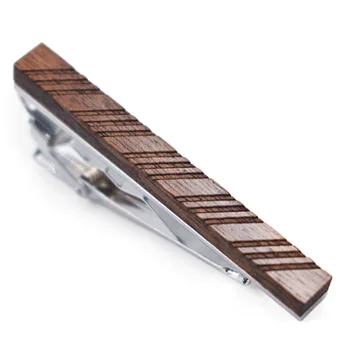 

Tie Clip Classic Style Pin Buckle Wooden Male Business Tie Clip Metal Men'S Jewelry Tie T035-2