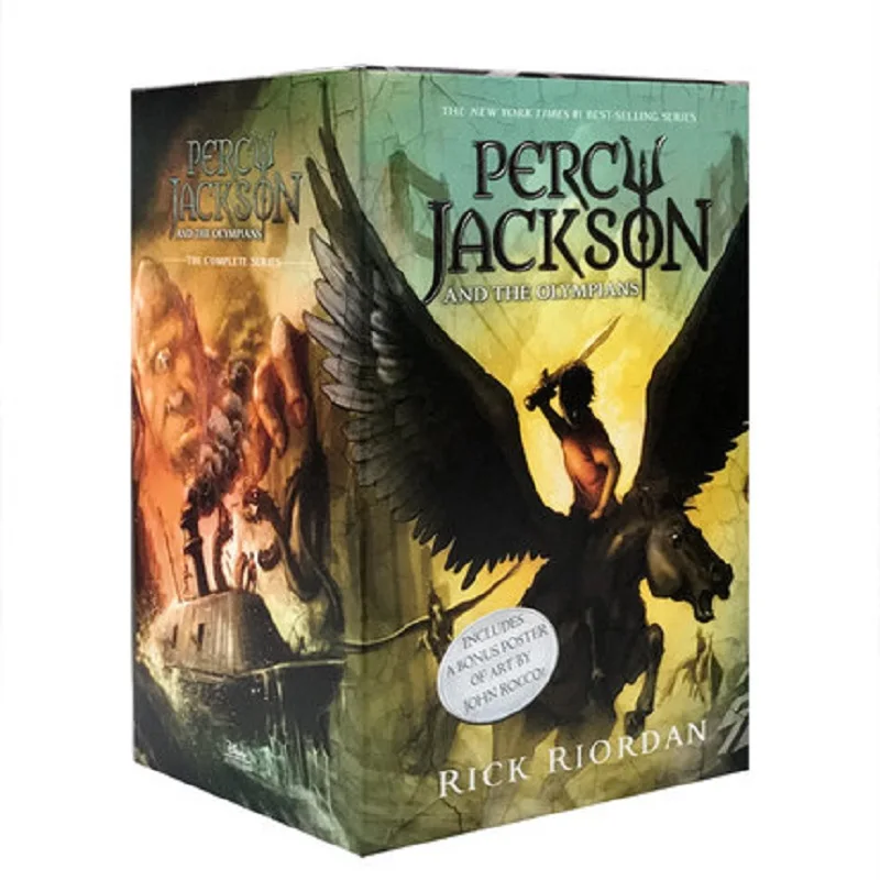 5 books Percy Jackson and The Olympians Box Set  English Story Picture Books for Children Learn English Reading Books for Kids