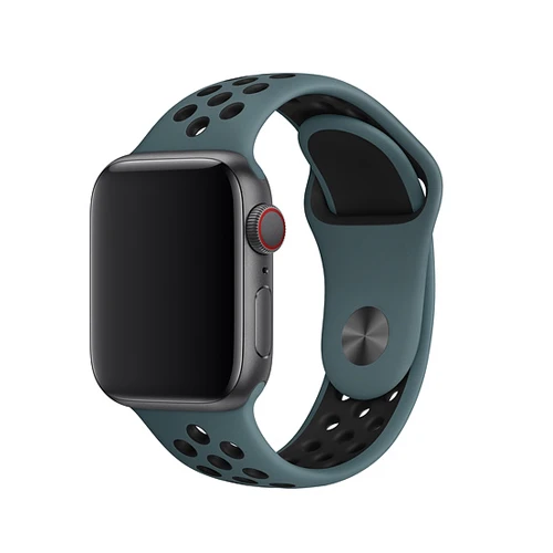 Спортивный ремешок для часов для apple watch группа 4 5 44 мм 40 мм, 42 мм, 38 мм, версия наручных часов iwatch, браслет series 5/4/3/2/1 силиконовый ремешок для часов с резиновой лентой - Цвет ремешка: Blue feather black26